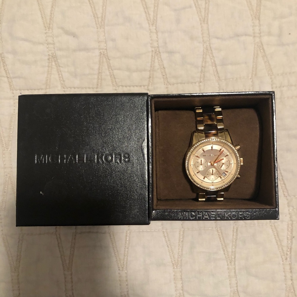 Tortoiseshell Michael Kors watch